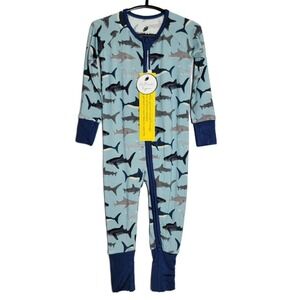 William & Ryan Bamboo Shark Print Two-Way Zip Footless Sleeper Pajamas 6-12M NEW